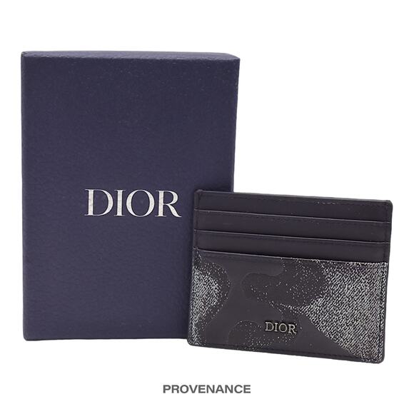 🔴 Dior x Peter Doig Card Wallet - Blue Denim Camouflage - Picture 1 of 7